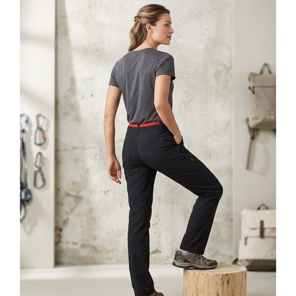 Eddie Bauer Pants Womens 2 Black Travex Cargo Straight Leg Stretch Hiking Travel